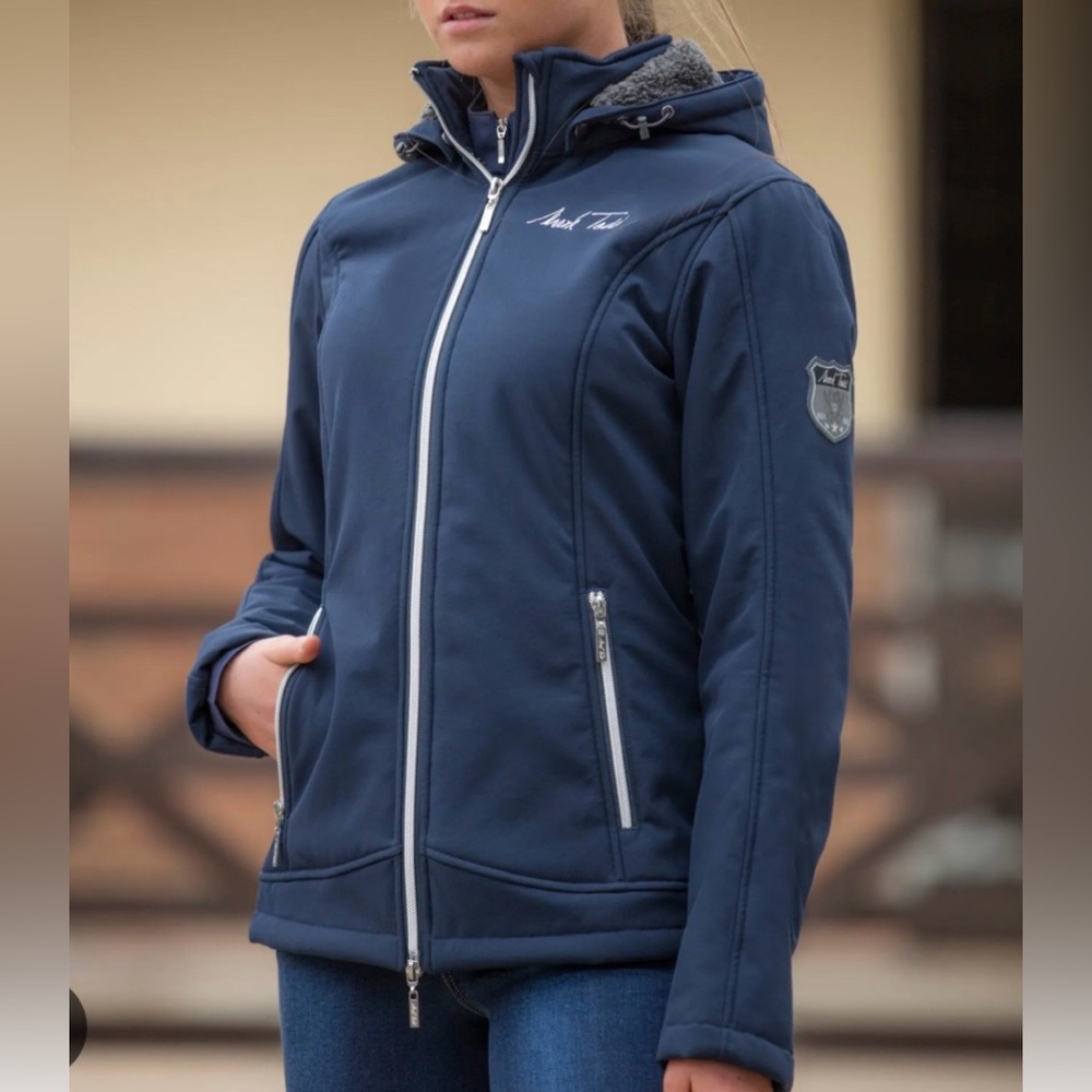 Mark Todd Women's Softshell Fleece Lined Jacket (Navy), S, equestrian style